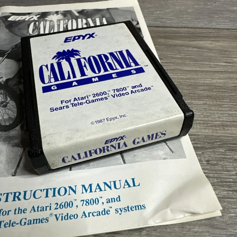 California‎ Games 1987 Atari 2600 7800 Epyx CIB Box Game Manual
